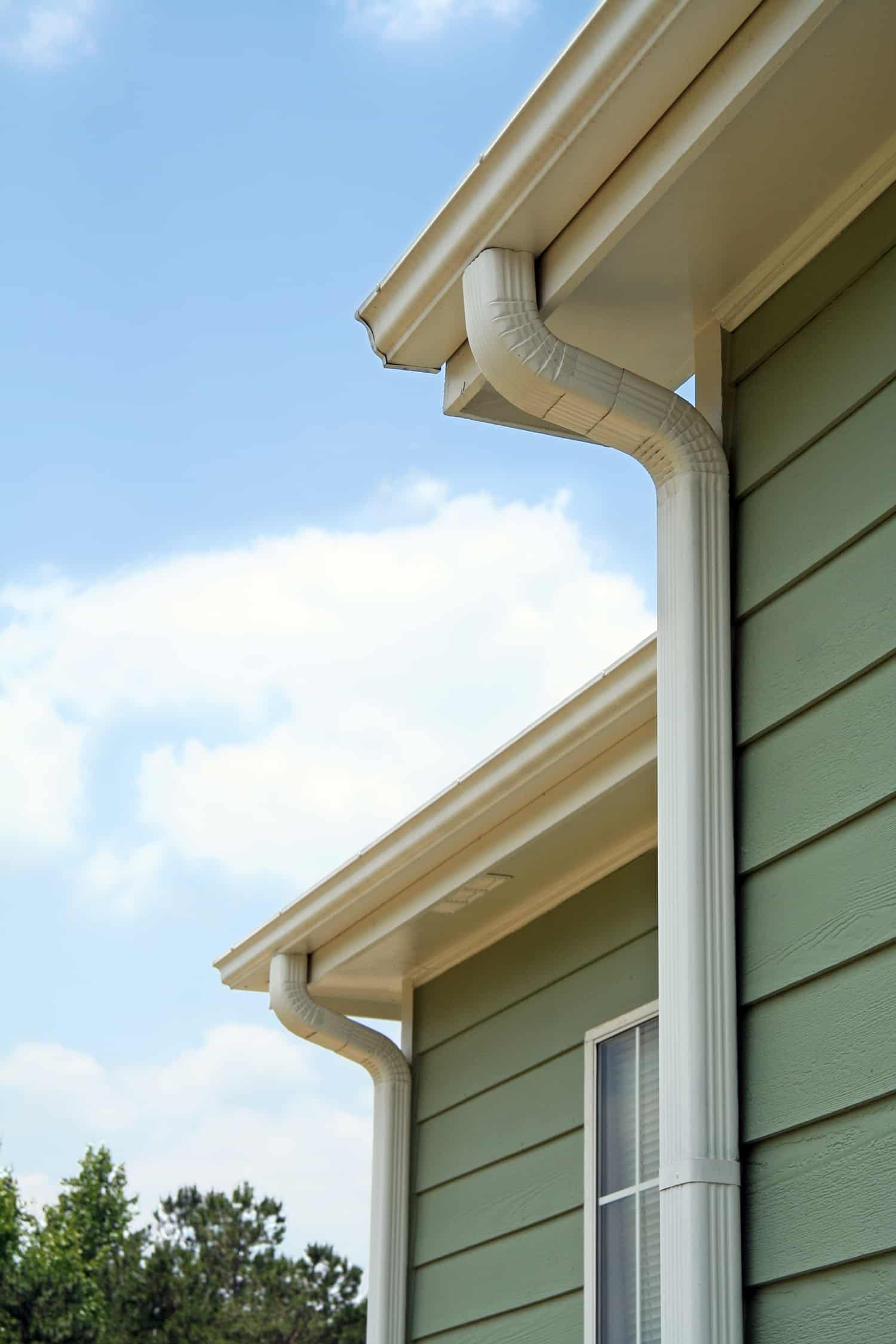 rain gutters on home
